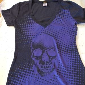 Sweet Love Purple with Skull Long Shirt